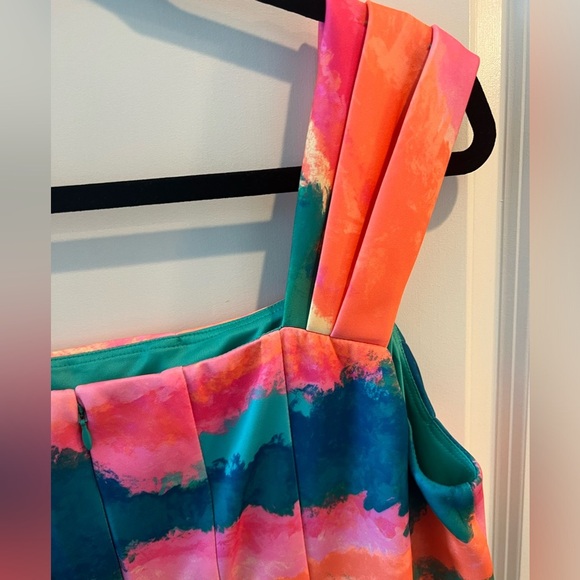 Vince Camuto Cap Sleeve Fit And Flare Multicolor Sleeveless Mini Dress - Picture 10 of 16